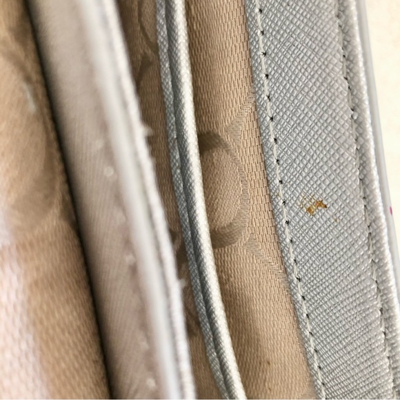 Oroton Metier mini crossbody bag in silver saffiano leather - Picture 7 of 9